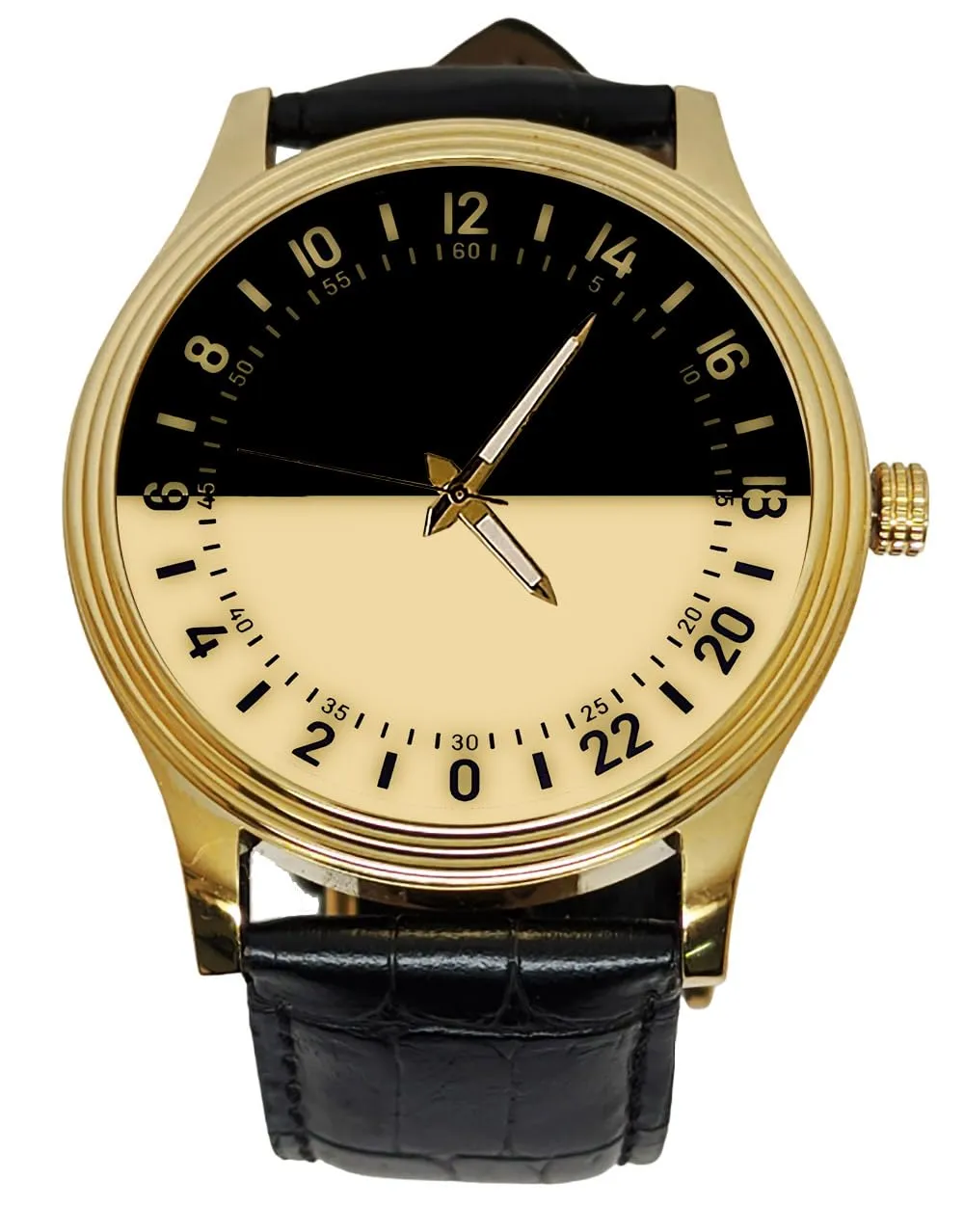 Mens' 40 mm Collectible Dress Watch 24-Hour Dial Classic Double Shade Eye-Catching Solid debt reportedly moat litter Brass 
