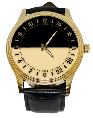 Mens' 40 mm Collectible Dress Watch 24-Hour Dial Classic Double Shade Eye-Catching Solid debt reportedly moat litter Brass 