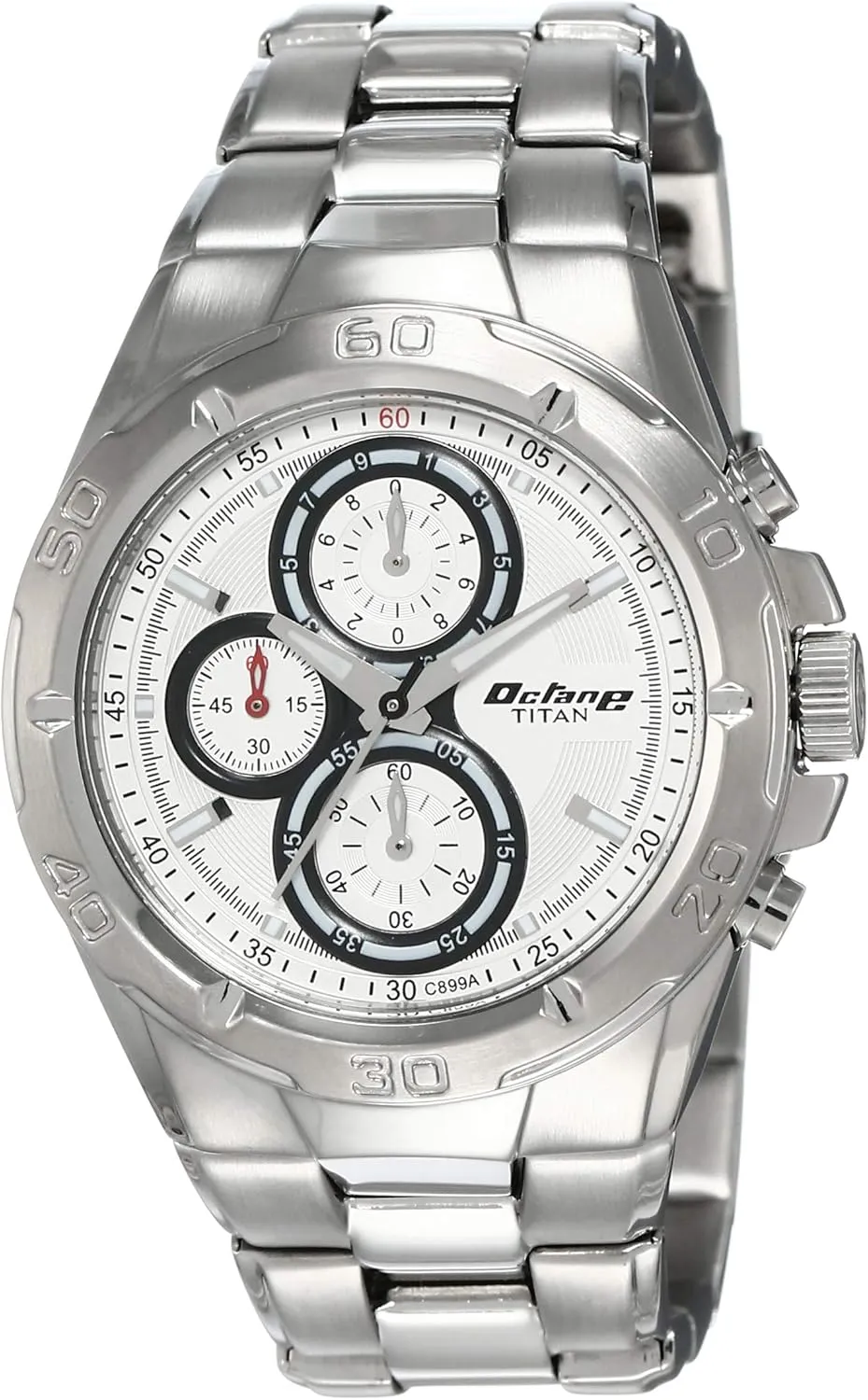 Men's 9308SM01 Octane Analog distinct deposit Display Quartz Silver Watch Titan 