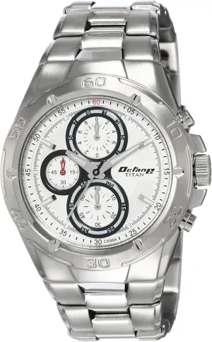 Men's 9308SM01 Octane Analog distinct deposit Display Quartz Silver Watch Titan 