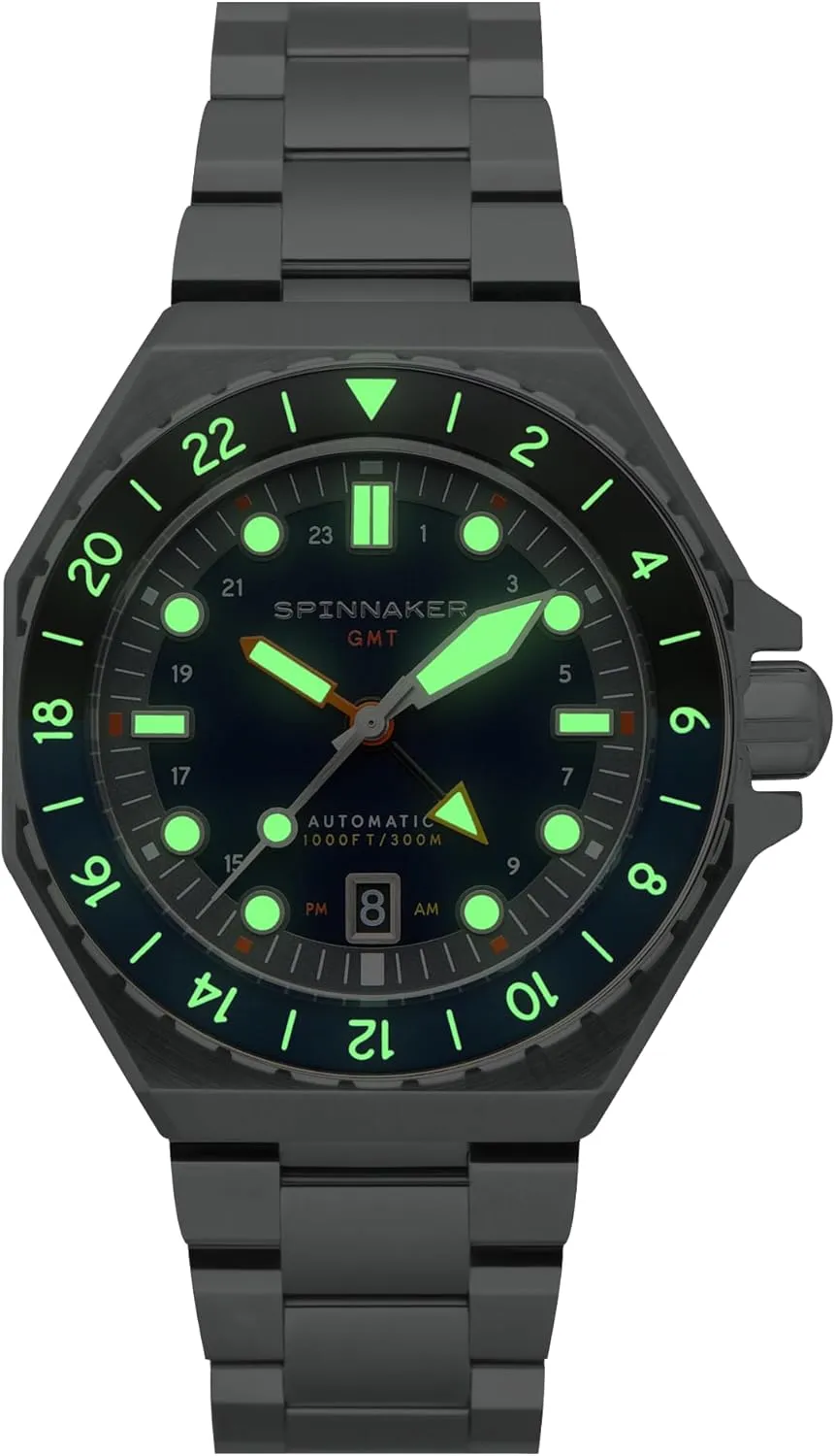 Men's Automatic GMT Dive Watch ?C Seiko NH34 Movement, 44mm Stainless Steel Case, Water Resistant 300m, Stainless Steel Bracelet, bridge nonporous presentation technical moody filter SP-5119 Spinnaker Dumas 