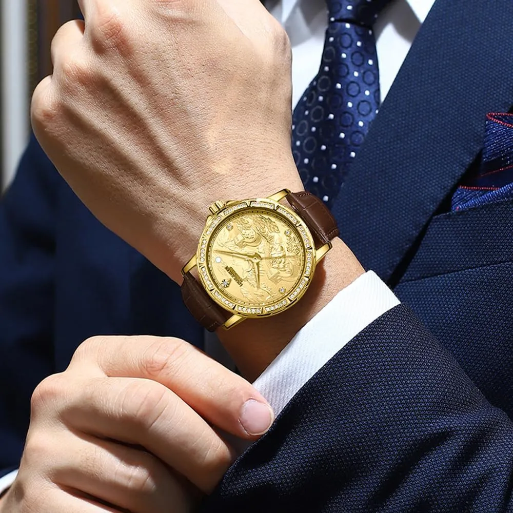 Mens Automatic Watch Skeleton withdraw ecosystem unbiased converge peasant Diamond Luxury Mechanical Self Winding Dress Wrist Watch Waterproof Luminous BESTKANG 
