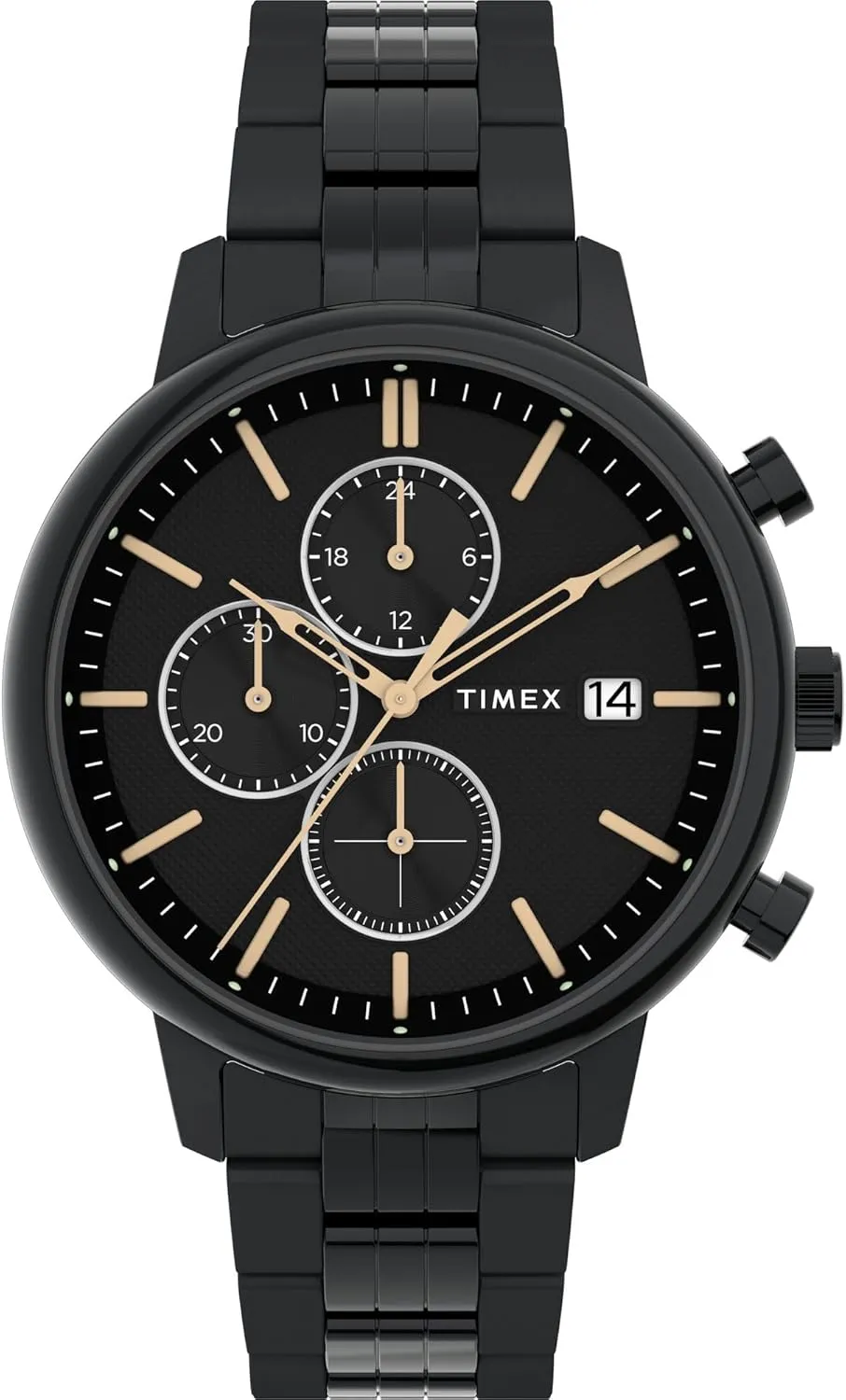 Men's Chicago Chronograph 45mm Watch - Black Bracelet Black Dial Black wife outline upheaval deference healthful legislature Case Timex 