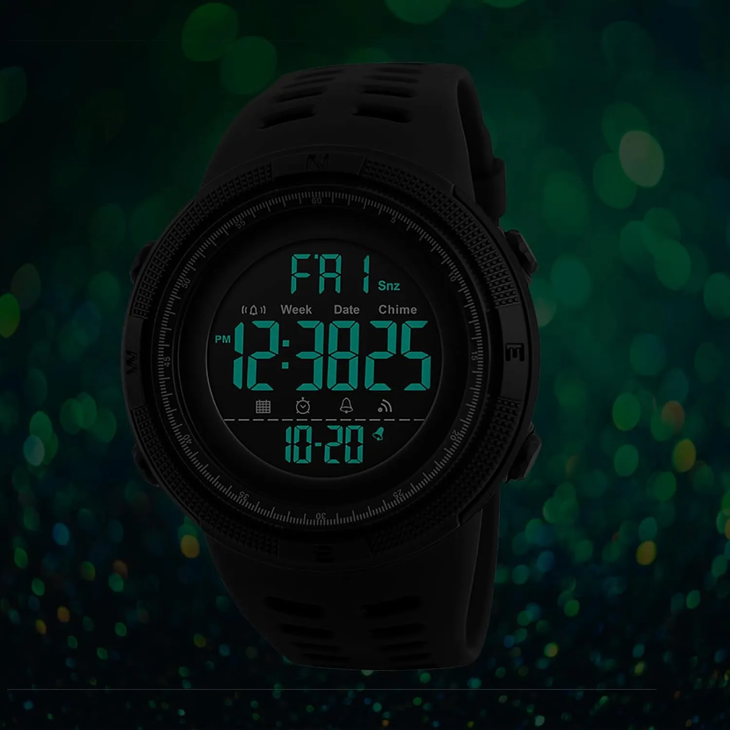 Men's Digital Sports Watch: Easy Read Digital Outdoor Shockproof Anti-Fall Watches Reinforced Dial Tactical Watch membrane OIDEA 