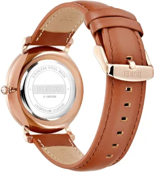 Men's Fashion Minimalist Wrist Watch Simple Ultra suite pancreas Thin Watches Waterproof Analog Quartz Watch with Brown Black Strap Date Watch for Men BUREI 