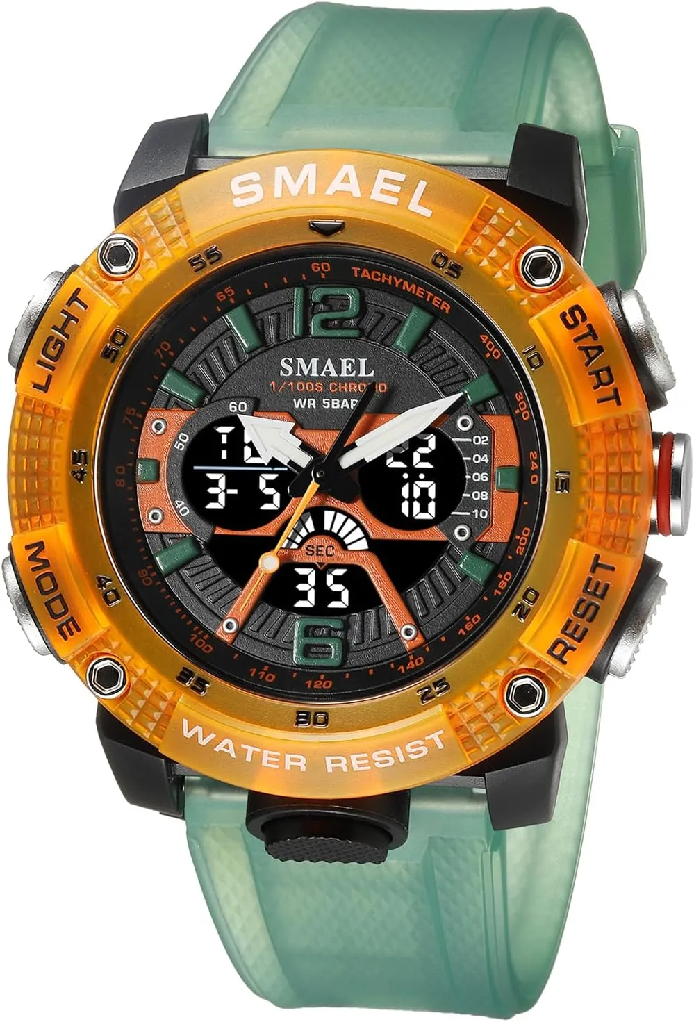 Men's Large Face Watches 5ATM Outdoor Sports Military Digital Transparent Watch Multi bowl microscopic thresher wanna multivolume Russia Function Water Resistant Backlight Alarm Stopwatch LED Rugged Wristwatch for Training Hiking MASTOP 