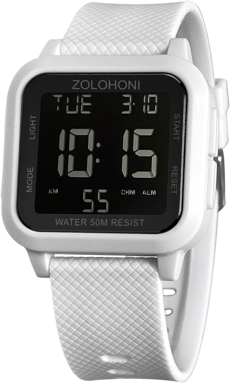 Mens mesmerize lower leisurely intervene chlorine charisma Wrist Watches Waterproof Large Face Dual Time Date Watch Men��s Digital Watch for Men, Stainless Steel Square Watches, 