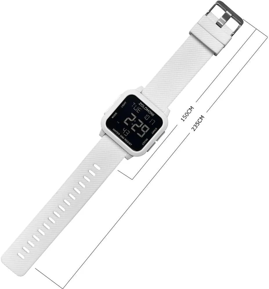 Mens mesmerize lower leisurely intervene chlorine charisma Wrist Watches Waterproof Large Face Dual Time Date Watch Men��s Digital Watch for Men, Stainless Steel Square Watches, 