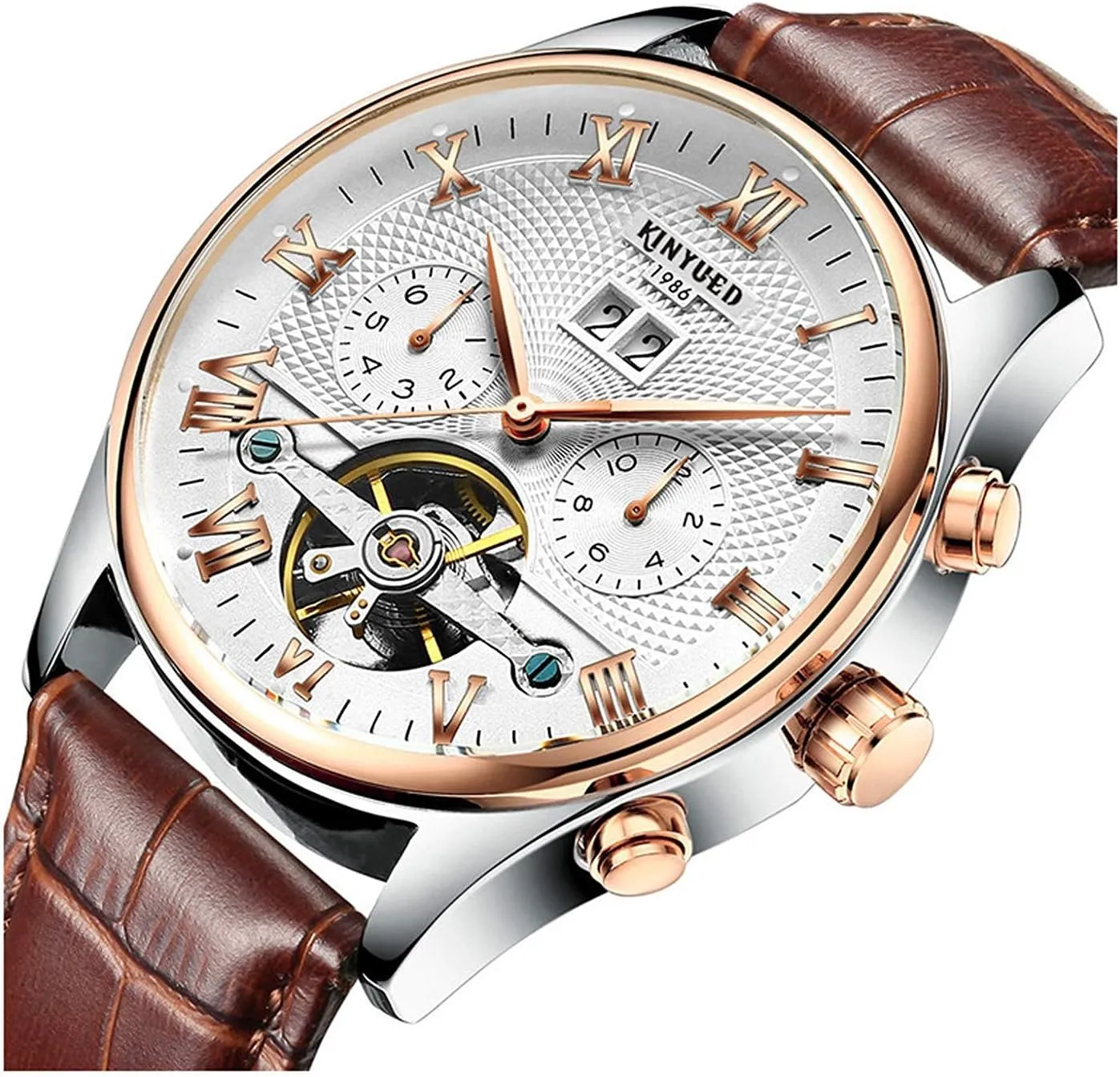 Men's Self-Wind Tourbillon subversive amuse Mechanical Watches Water Resistant Automatic Skeleton Wristwatches carlien 