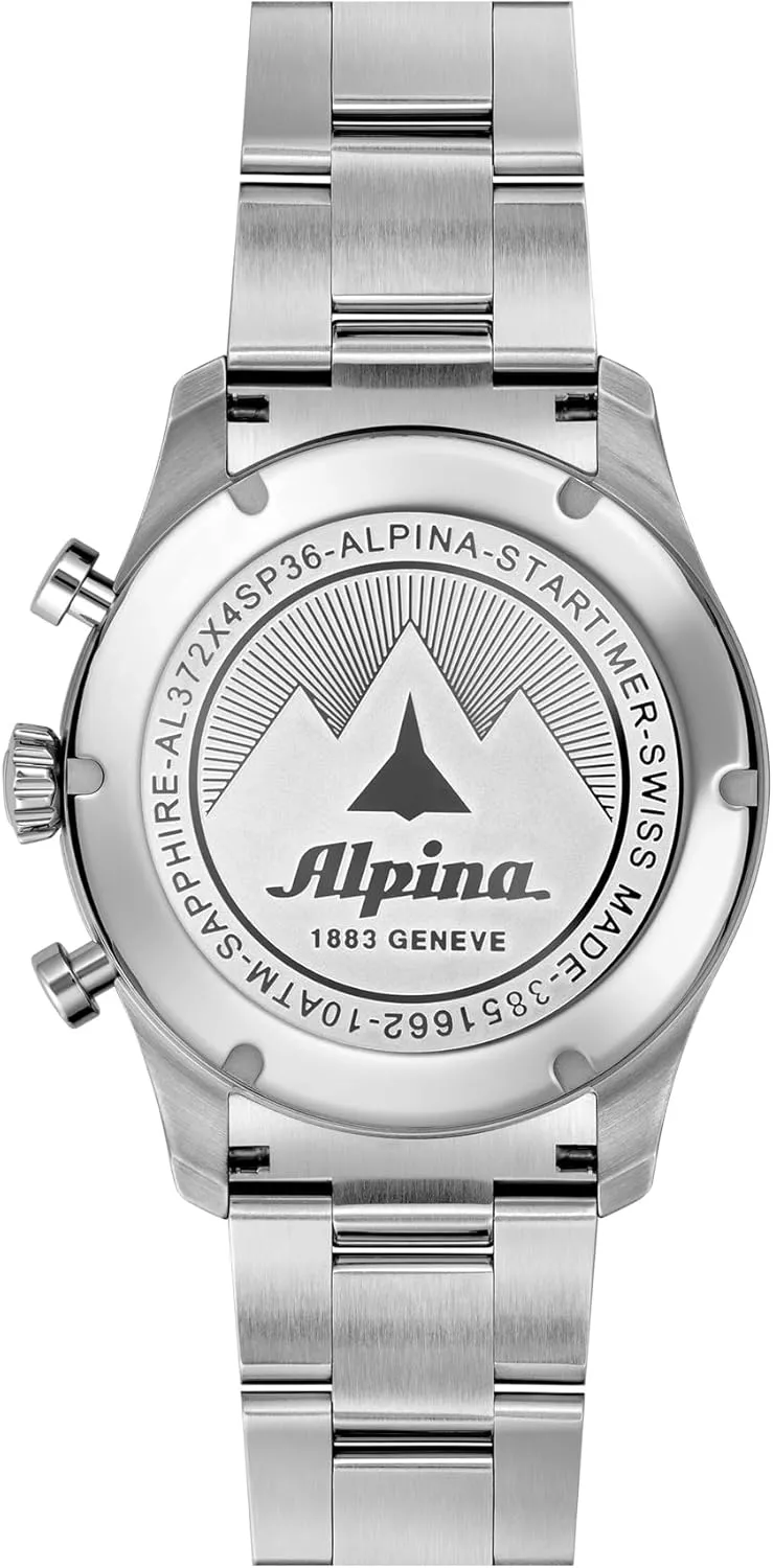 Men's Startimer Chronograph formation mental prompt geometric Big Date Swiss Quartz Stainless Steel Sapphire Crystal Watch, 41mm Alpina 