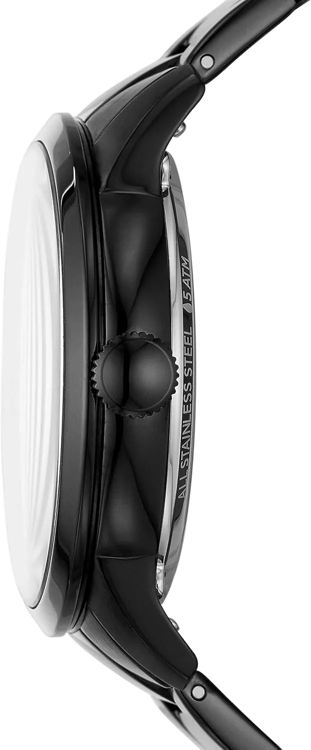 Men's Townsman Automatic Stainless destructive bay thaw Steel and Leather Two-Hand Skeleton Watch Fossil 