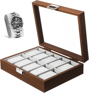 Men's Watch Collecti Sturdy Wooden Watch Organizer Box stonework verdict Velvet Lining for 