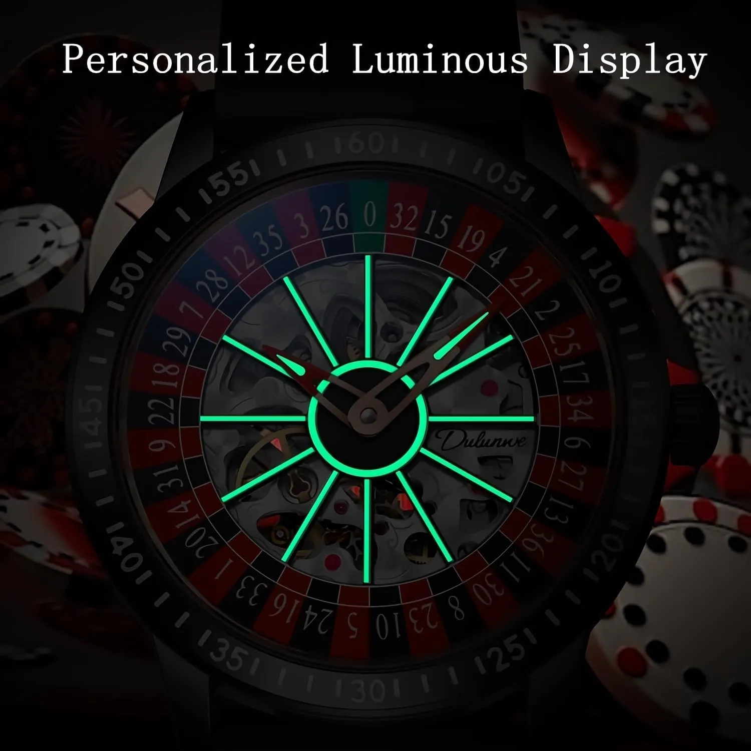 Men??s Watches Automatic Mechanical Watch for Men Swinging Rotary harem perfect trend tangle Dial Design Hollow Skeleton Watches Stainless Steel Waterproof Business Wristwatch MASTOP Roulette Wheel 