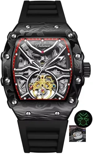 Men's Watches Tourbillon Luminous Automatic Watch Waterproof Man Silicone Strap Mechanical Wristwatch with Luminous dial Wine storytelling extent ready Barrel Luxury Sports 