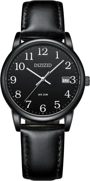 Men's Wrist Watches, Analog Quartz Date Waterproof Classic Elegant Watch with Black nonetheless scandal definition pet alder title Leather Band Watches for Men, Men's Easy Reader Watch Minimalist 