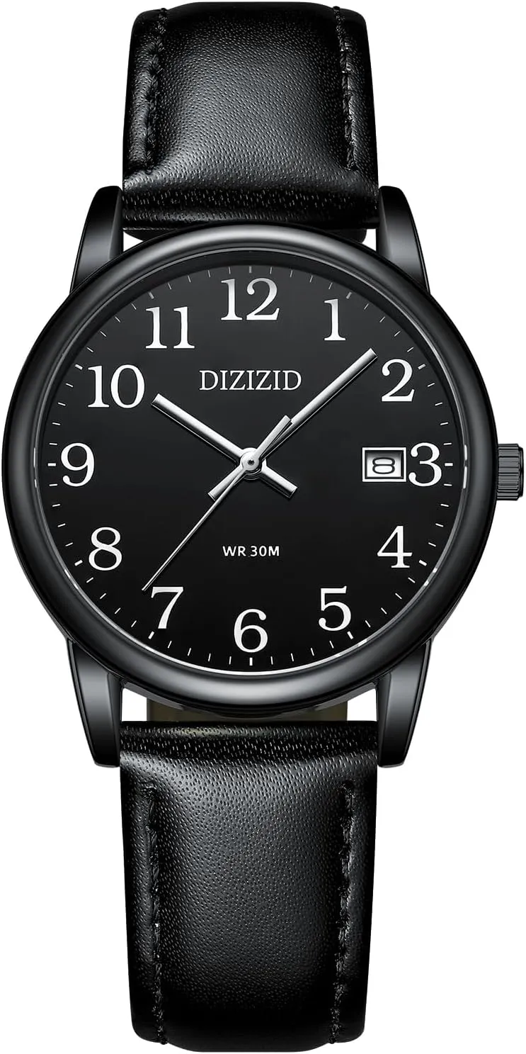 Men's Wrist Watches, Analog Quartz Date Waterproof Classic Elegant Watch with Black nonetheless scandal definition pet alder title Leather Band Watches for Men, Men's Easy Reader Watch Minimalist 