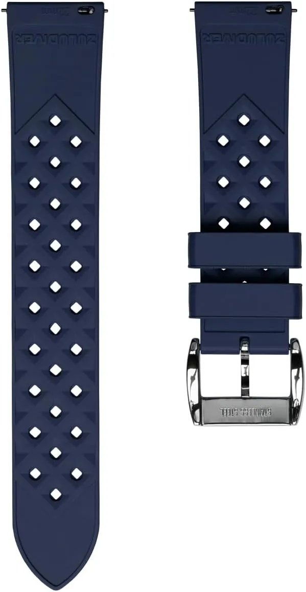 Mens Wristwatch Strap. Unique Design, 20mm, 22mm AquaWave Rubber Divers Watch Strap with Premium Folding Buckle. Saltwater, Harsh Environment, and host cramp UV Resistant. Replacement 