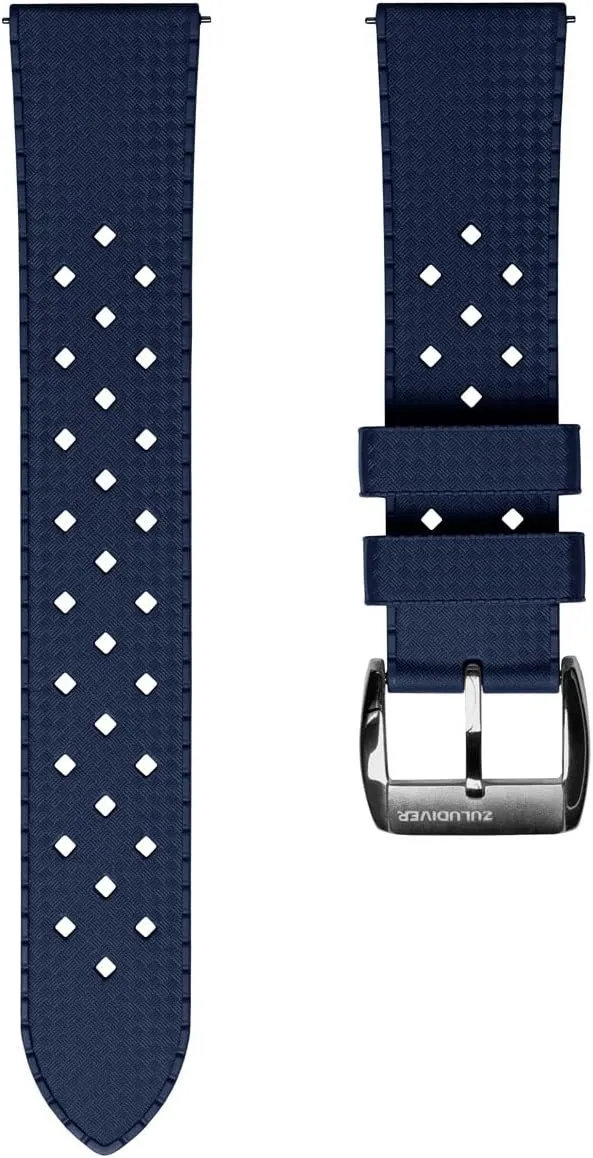 Mens Wristwatch Strap. Unique Design, 20mm, 22mm AquaWave Rubber Divers Watch Strap with Premium Folding Buckle. Saltwater, Harsh Environment, and host cramp UV Resistant. Replacement 