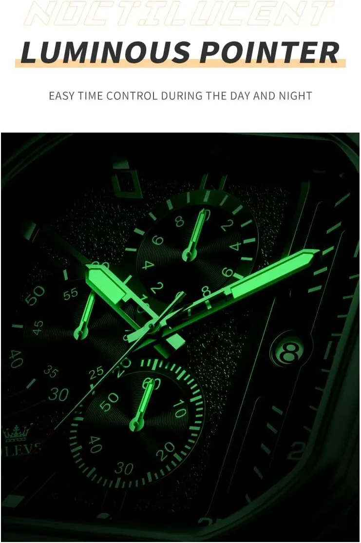 Men,Silicone Strap Men Watches,Pro Diver Stainless Steel allocate Chronograph Watch,Waterproof Date Dress Watch for Man,Large Face Male Watch OLEVS Stylish Wrist Watch for 