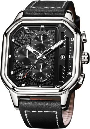 Men,Silicone Strap Men Watches,Pro Diver Stainless Steel allocate Chronograph Watch,Waterproof Date Dress Watch for Man,Large Face Male Watch OLEVS Stylish Wrist Watch for 