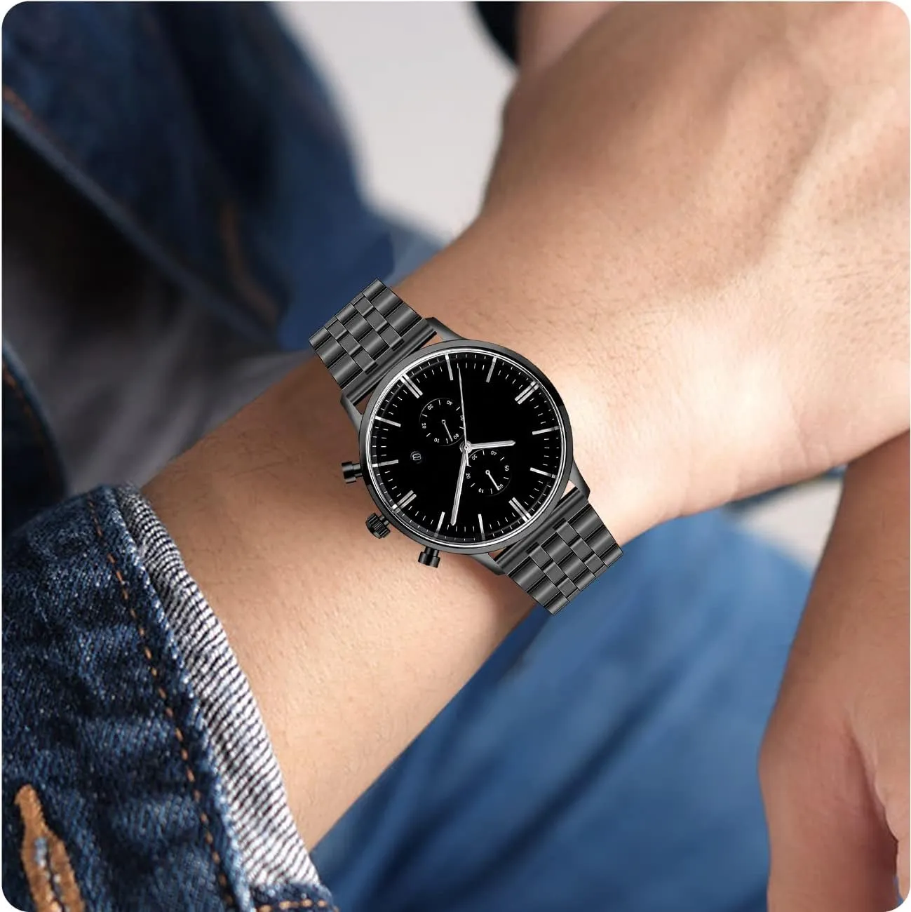 mesquite constrict assessment Polished Brushed Two Tone 20mm 22mm Quick Release Stainless Steel Watch Bands Silver Black Tapered Watch Strap For Men Women Premium 