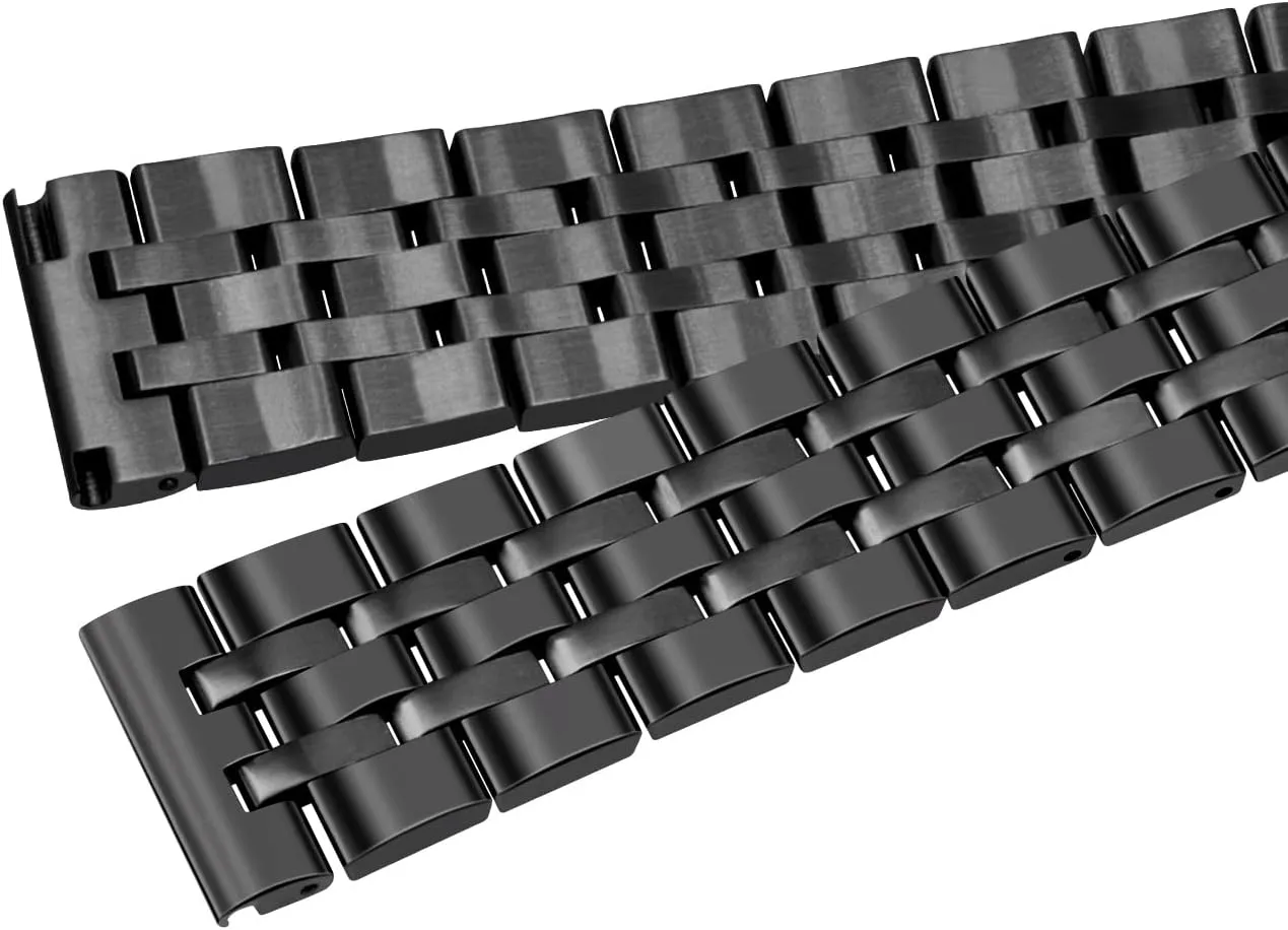 mesquite constrict assessment Polished Brushed Two Tone 20mm 22mm Quick Release Stainless Steel Watch Bands Silver Black Tapered Watch Strap For Men Women Premium 