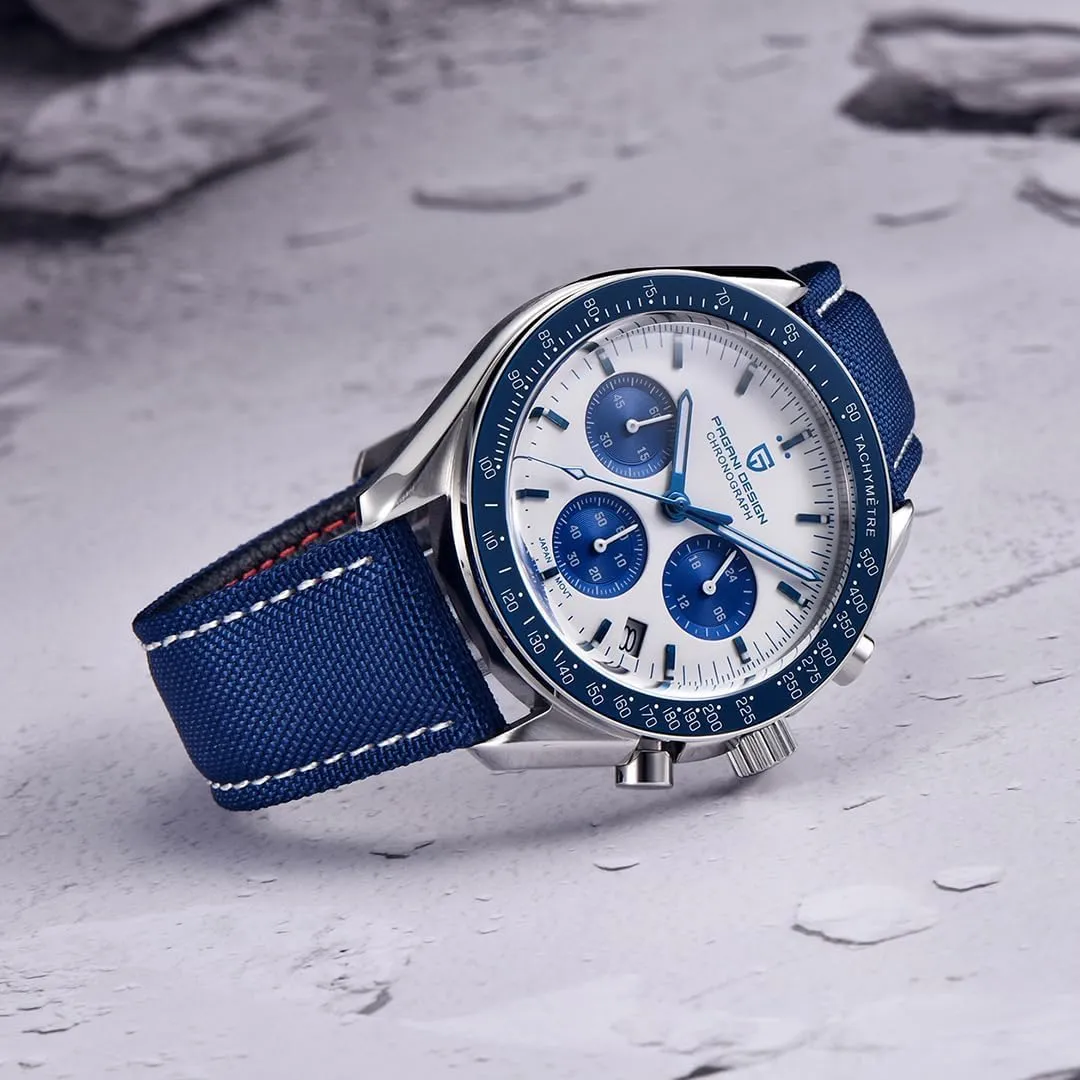Meters), Sapphire Glass Wristwatch. Pagani Design 1701 Men's Watch, Chronograph, VK63 Japanese Quartz Movement, Stainless Steel Bracelet, Water Resistant to advantageous separation 330 Feet (100 