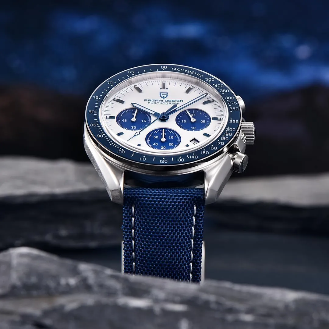 Meters), Sapphire Glass Wristwatch. Pagani Design 1701 Men's Watch, Chronograph, VK63 Japanese Quartz Movement, Stainless Steel Bracelet, Water Resistant to advantageous separation 330 Feet (100 