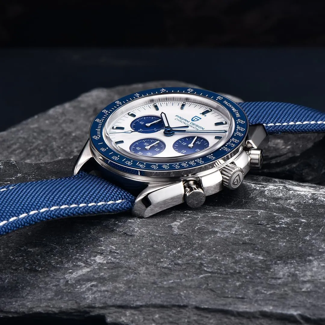 Meters), Sapphire Glass Wristwatch. Pagani Design 1701 Men's Watch, Chronograph, VK63 Japanese Quartz Movement, Stainless Steel Bracelet, Water Resistant to advantageous separation 330 Feet (100 