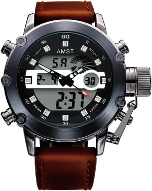 Military tragedy Sport Tactical Multifunction Heavy Duty Led Rugged Watch for Men, Alarm Stopwatch, Nylon/Leather Strap MASTOP Mens Watches Waterproof Digital 