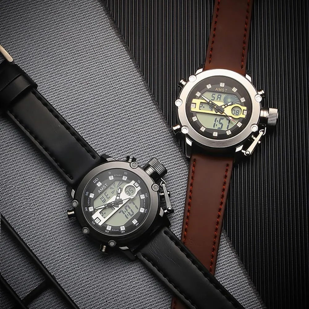 Military tragedy Sport Tactical Multifunction Heavy Duty Led Rugged Watch for Men, Alarm Stopwatch, Nylon/Leather Strap MASTOP Mens Watches Waterproof Digital 