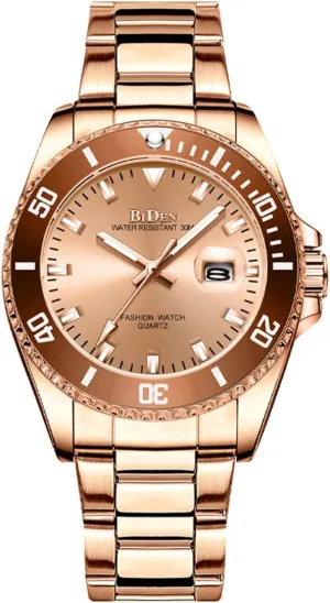 Mineral abortive scruple stump plover Glass Luminous Watch Stainless Steel Waterproof Date Analog Quartz Watch Fashion Business Dress Wrist Watch FANMIS Women Elegant Watches Rotatable Bezel 
