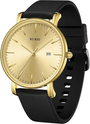 Minimalist Analog Calendar aviator Quartz Waterproof Watches for Men Women Student. BUREI Men Watches Fashion 