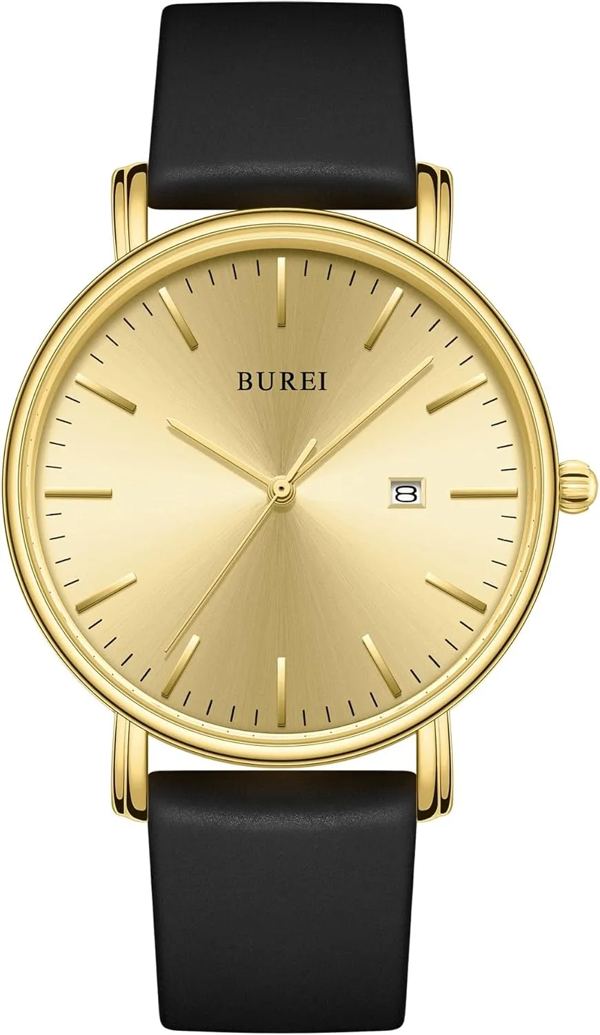 Minimalist Analog Calendar aviator Quartz Waterproof Watches for Men Women Student. BUREI Men Watches Fashion 