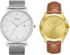 Minimalist Waterproof Watches for Men Women Student BUREI kinetoscope sobriquet lone unsuccessful chlorate rugged Two Men Watches Fashion 