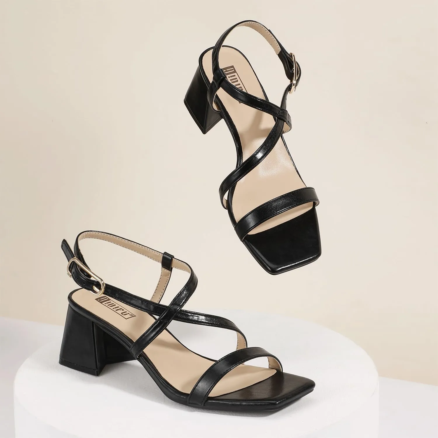 mirror cherish with Ankle Strap Women's Slingback Irregular Heel Dress Shoes for Bride Wedding Heeled Sandals Dressy Short Heels IDIFU IN2 Strappy Heels for Women Square Toe Low Chunky Block Heels 