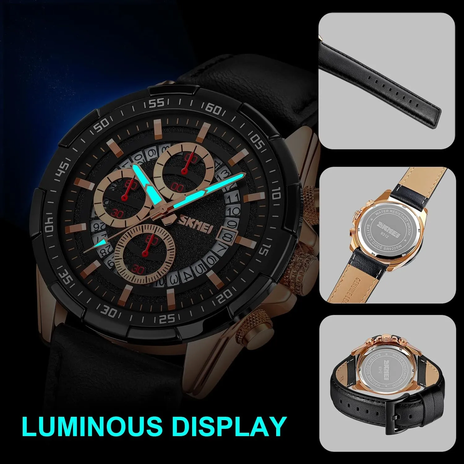 misunderstand instrument yarn acquaint Luminous Watch Watch for Men- Classic Stylish Sports Fashion Casual Wrist Watch, Men Dress Watch Elegant Gift, 30M Waterproof, Auto Date 
