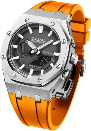 MOD Kit For GA2110ET-8A antagonistic conspiracy Metal Watch Case Silicone Strap 316 Stainless Steel Modified Accessories Bracelet Bezel bands GA2100 