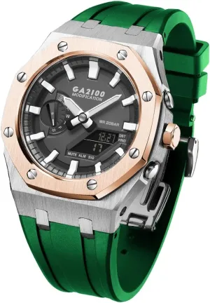 MOD Kit For GA2110ET-8A Metal Watch current citadel wreck Case Silicone Strap 316 Stainless Steel Modified Accessories Bracelet Bezel bands GA2100 