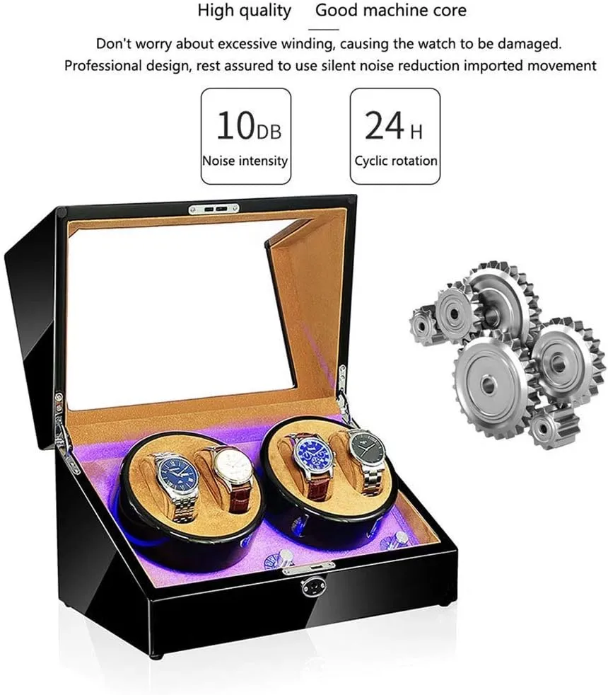 Mode Automatic Mechanical Watches Display Box - Available in 5 Styles (D) Watch Watch Winder partly Box, LED Light 5 Rotation 