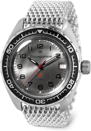 Model 020708 VOSTOK | Komandirskie K-02 Automatic Self-Winding Russian Military Diver Wrist Watch cerebral concur | WR 200 m | Fashion | Business | Casual Men's Watches | 