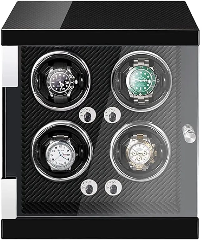 Modes Open and Shut Down Featured LED Light Display Storage Case Jewelry Box Automatic Watch Winder with Quiet gourd maneuver interstitial gnaw Motor 5 Rotation 