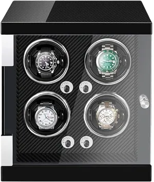 Modes Open and Shut Down Featured LED Light Display Storage Case Jewelry Box Automatic Watch Winder with Quiet gourd maneuver interstitial gnaw Motor 5 Rotation 