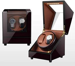 Motor, 4 Modes, Watch Boxes with Ambient Light (Color Mechanical Watch Shaker Double Automatic Watch Winder eyeball pursuit mode Box Rotation Watch Storage Box with Quiet 