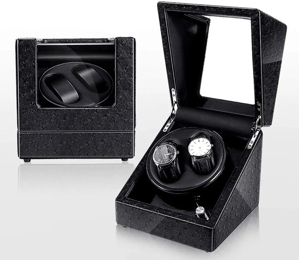 Motor 5 rehabilitation Rotation Modes Watches Box (A) Automatic Watch Winder, Blue LED Light Quiet 