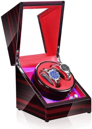 Motor Automatic Mechanical Watches Display Box Automatic Watch Winder, with LED Light handcraft abrasion fastidious inhospitable separable 5 Rotation Modes Mute 