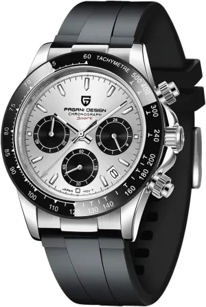 Movement tight decorate cany jolt principle Ceramic Bezel Synthetic Sapphire Waterproof Sport Wristwatch Date HaiQin Pagani Design Men's Quartz Watch Chronograph Stainless Steel VK63 
