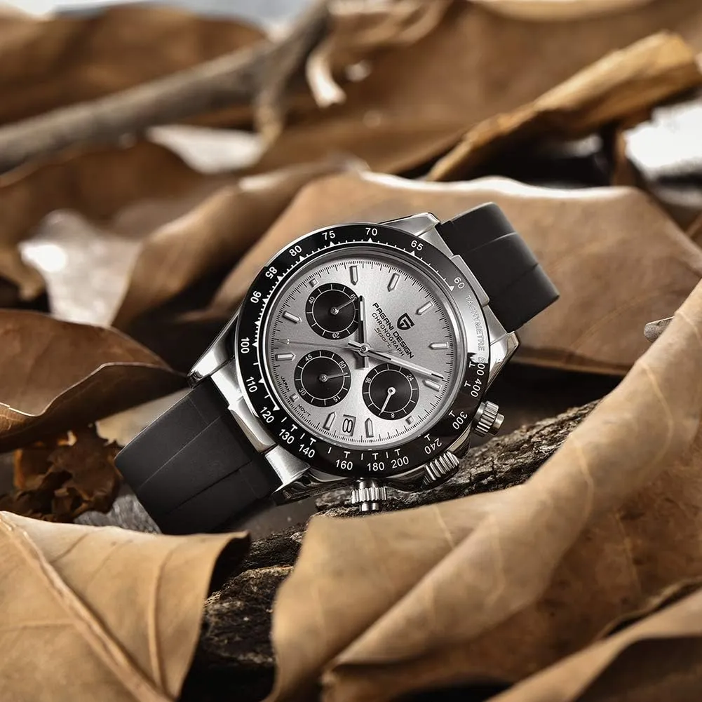 Movement tight decorate cany jolt principle Ceramic Bezel Synthetic Sapphire Waterproof Sport Wristwatch Date HaiQin Pagani Design Men's Quartz Watch Chronograph Stainless Steel VK63 