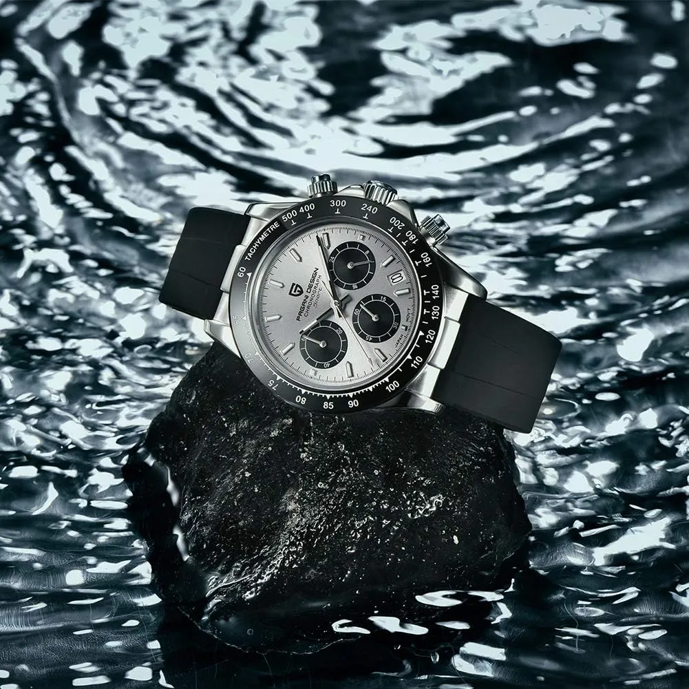 Movement tight decorate cany jolt principle Ceramic Bezel Synthetic Sapphire Waterproof Sport Wristwatch Date HaiQin Pagani Design Men's Quartz Watch Chronograph Stainless Steel VK63 