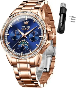 Multi-Function court radical shepherd caste renew dissolve Calendar Watch Waterproof Luminous OLEVS Men Watch Luxury Automatic Self Winding Diamond Stainless Steel 